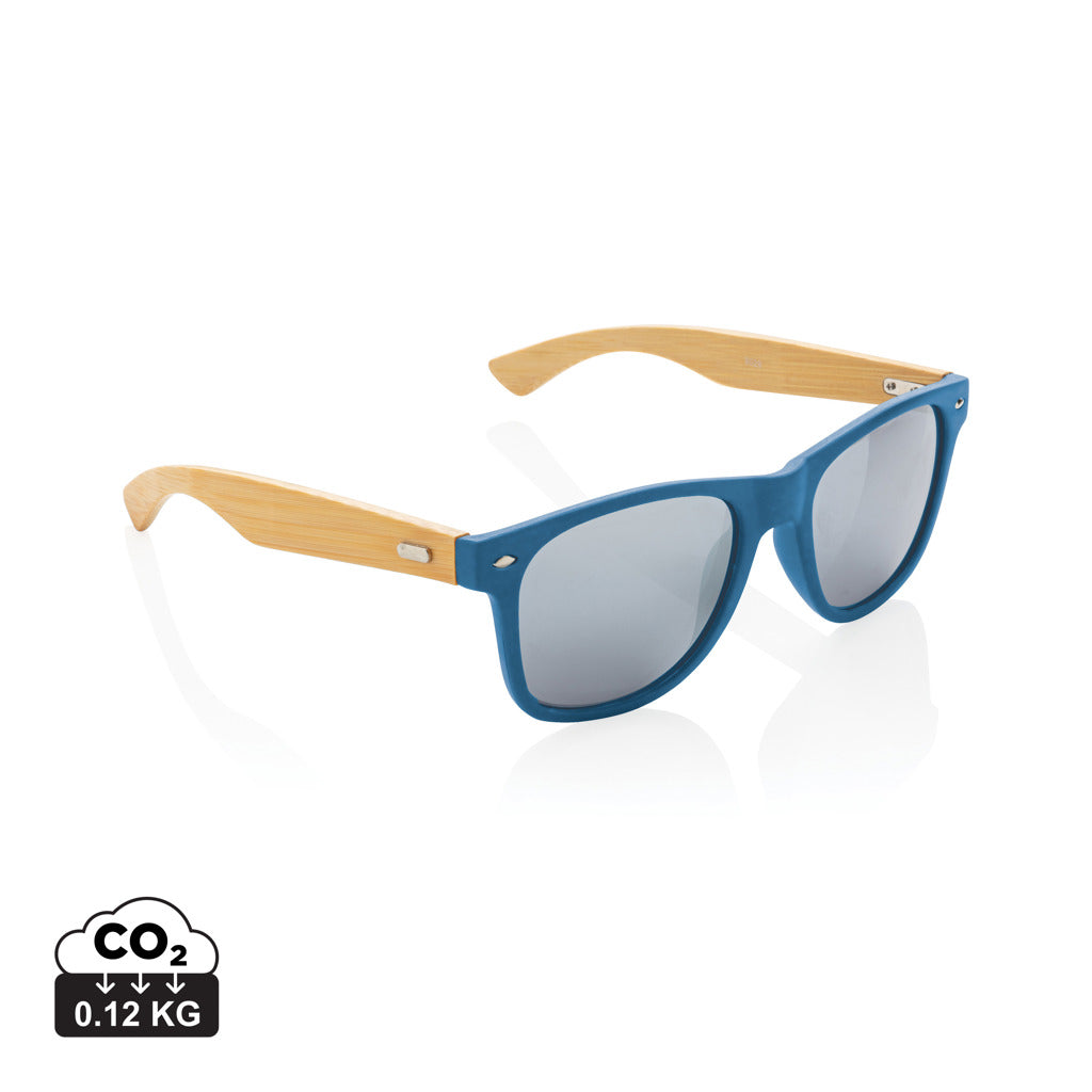 Bamboo and RCS recycled plastic sunglasses - Blue