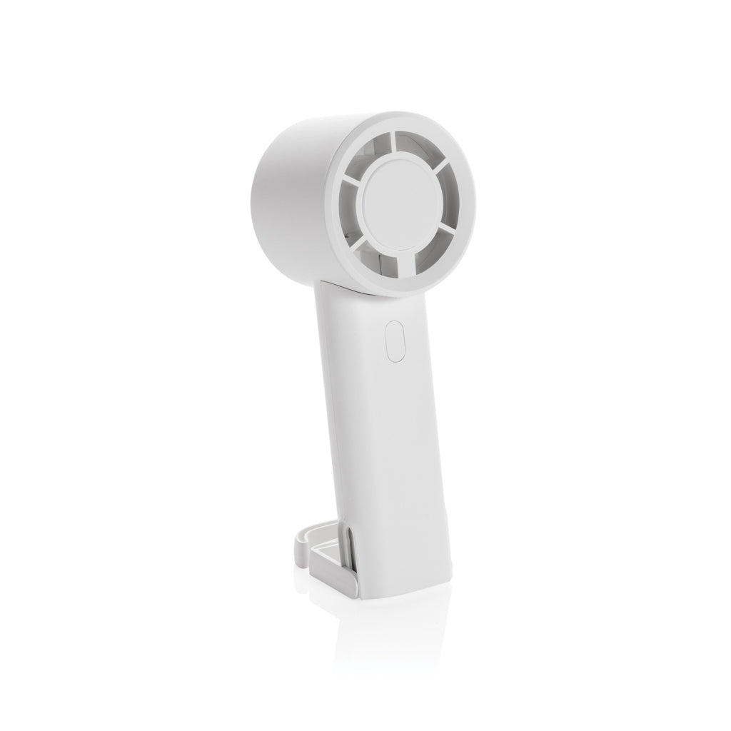 Twist RCS recycled plastic re-chargeable portable fan - White