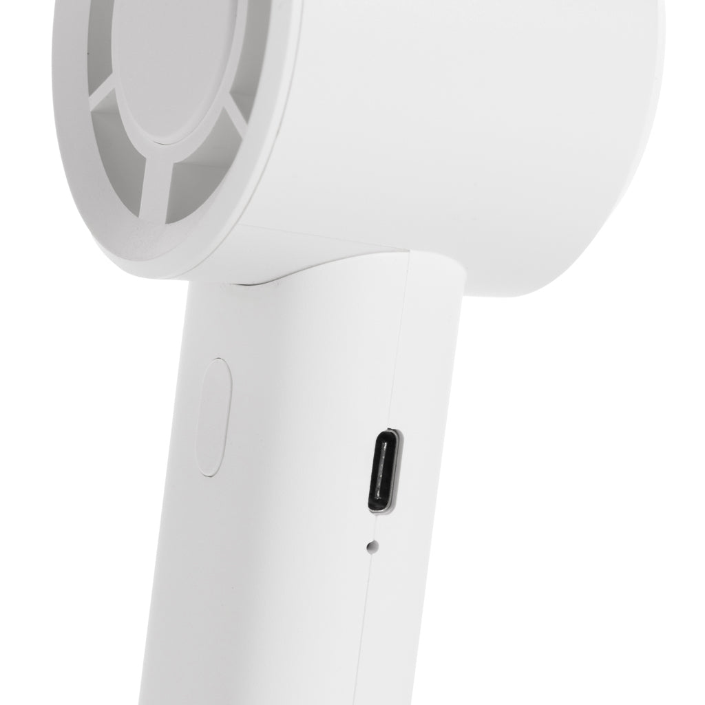 Twist RCS recycled plastic re-chargeable portable fan - White
