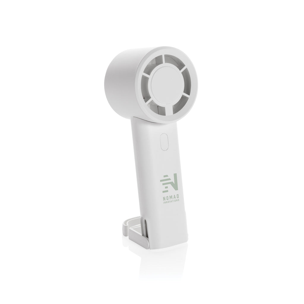 Twist RCS recycled plastic re-chargeable portable fan - White