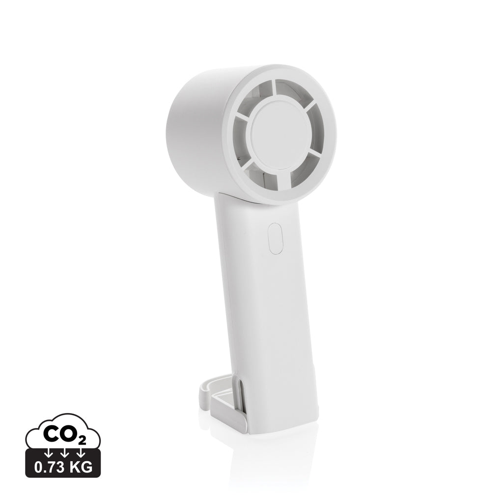 Twist RCS recycled plastic re-chargeable portable fan - White