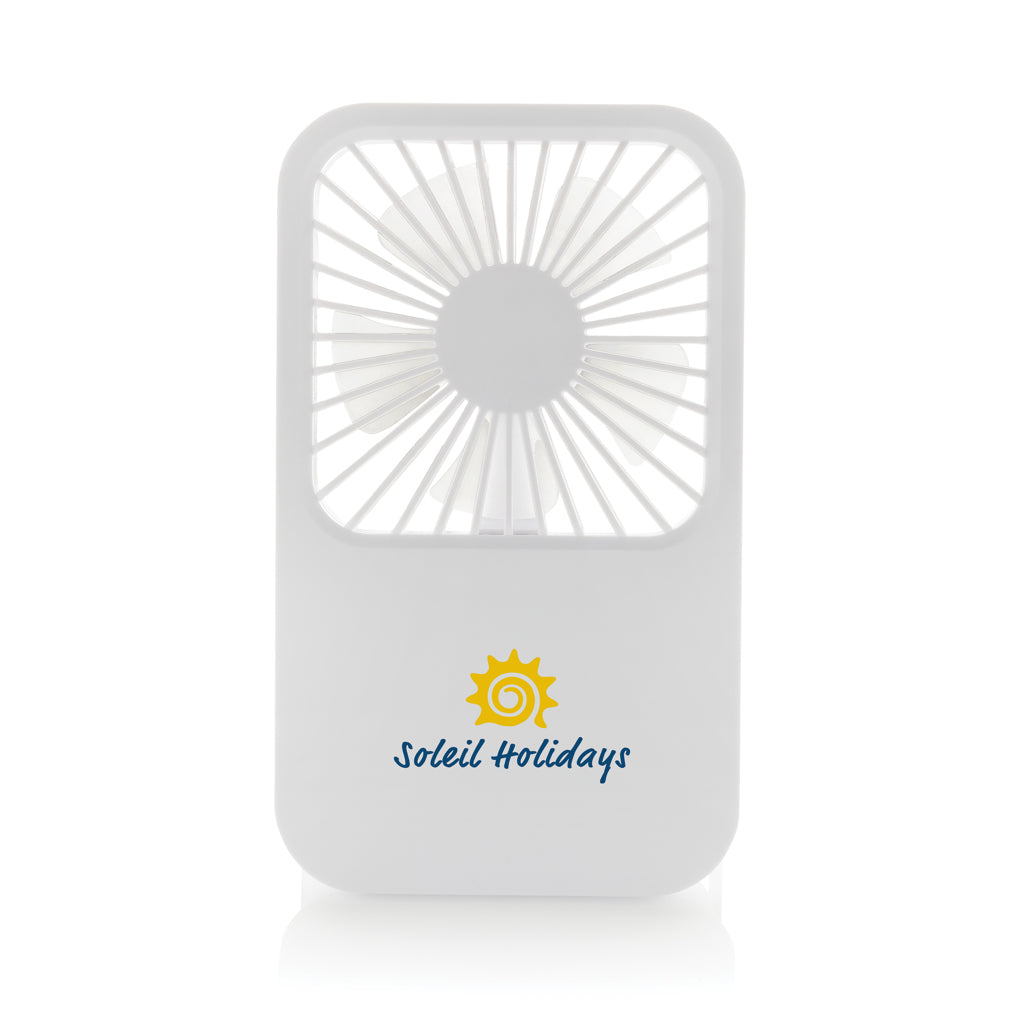 Aervina RCS recycled plastic re-chargeable desk fan - White