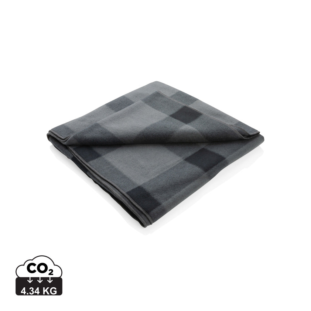 Soft plaid fleece blanket - Anthracite