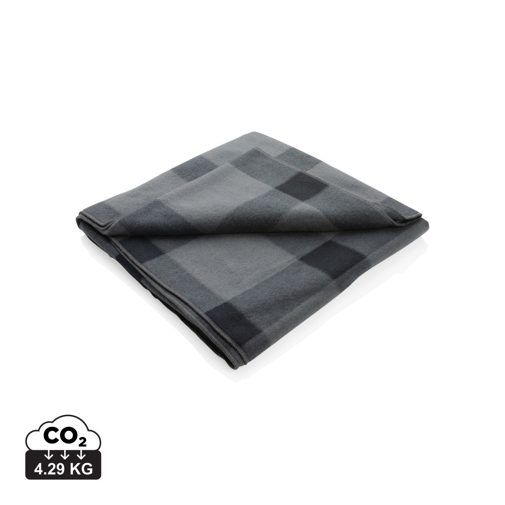 Soft plaid fleece blanket - Anthracite