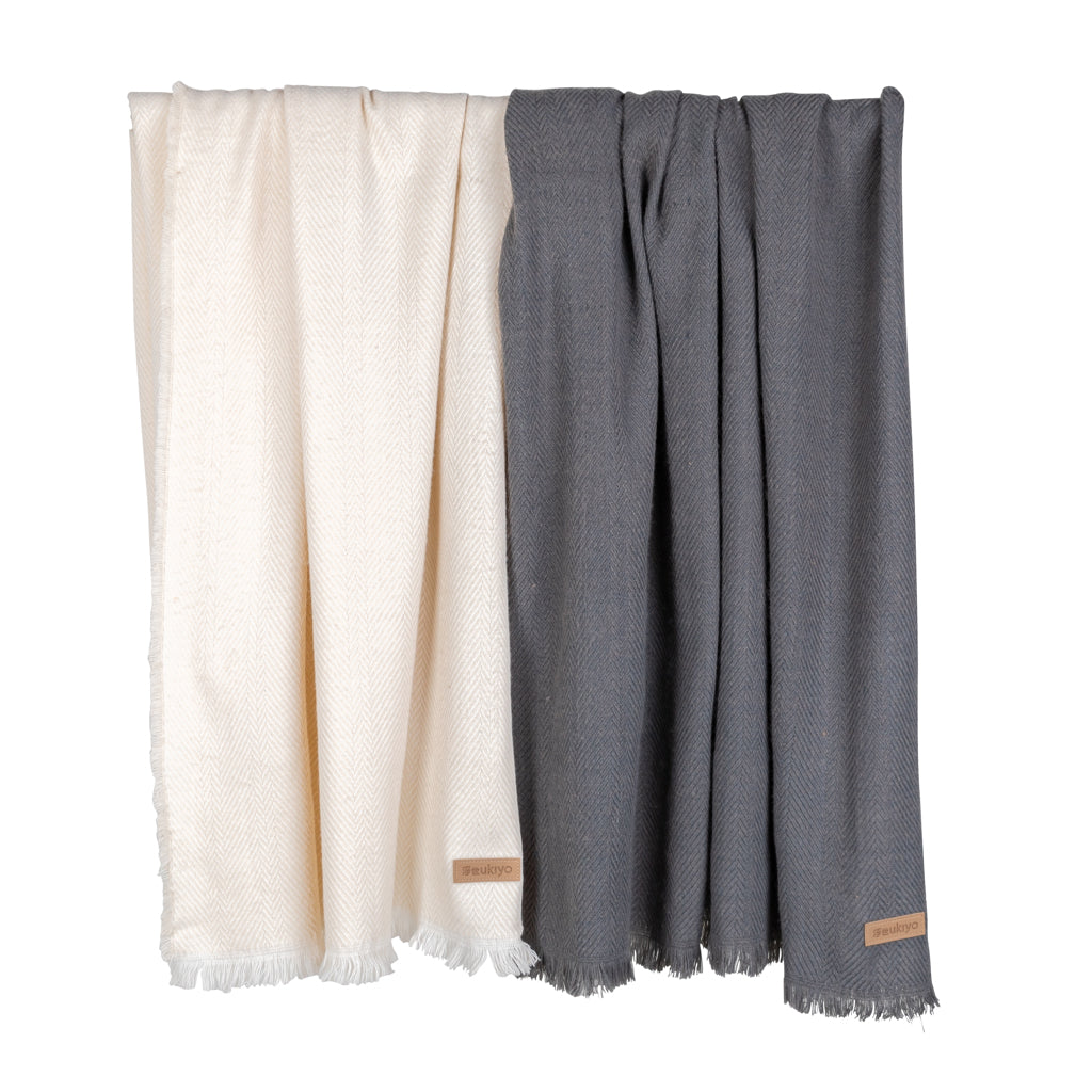 Ukiyo Aware™ Polylana® woven blanket 130x150cm - Off White
