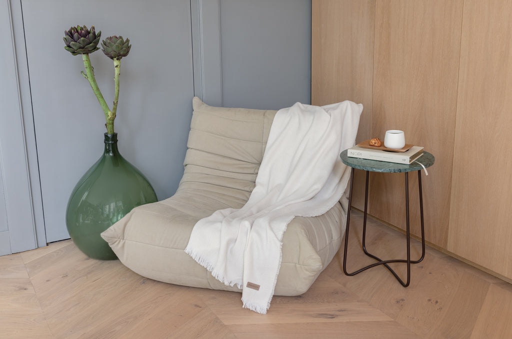Ukiyo Aware™ Polylana® woven blanket 130x150cm - Off White