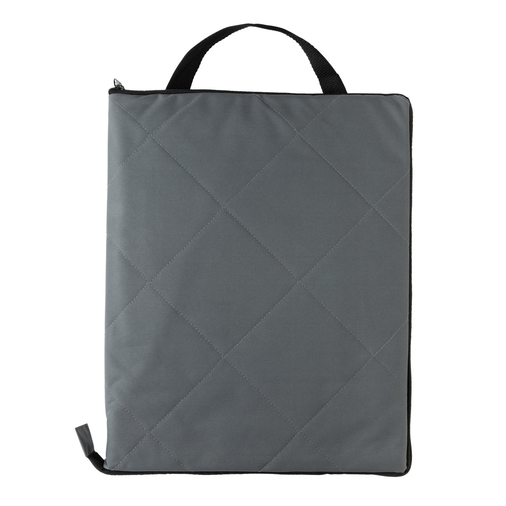Impact Aware™ RPET foldable quilted picnic blanket - Anthracite