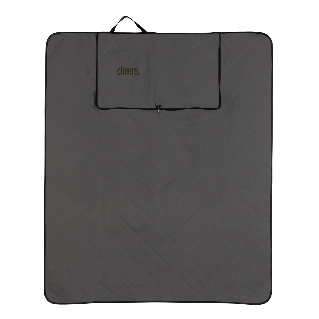 Impact Aware™ RPET foldable quilted picnic blanket - Anthracite