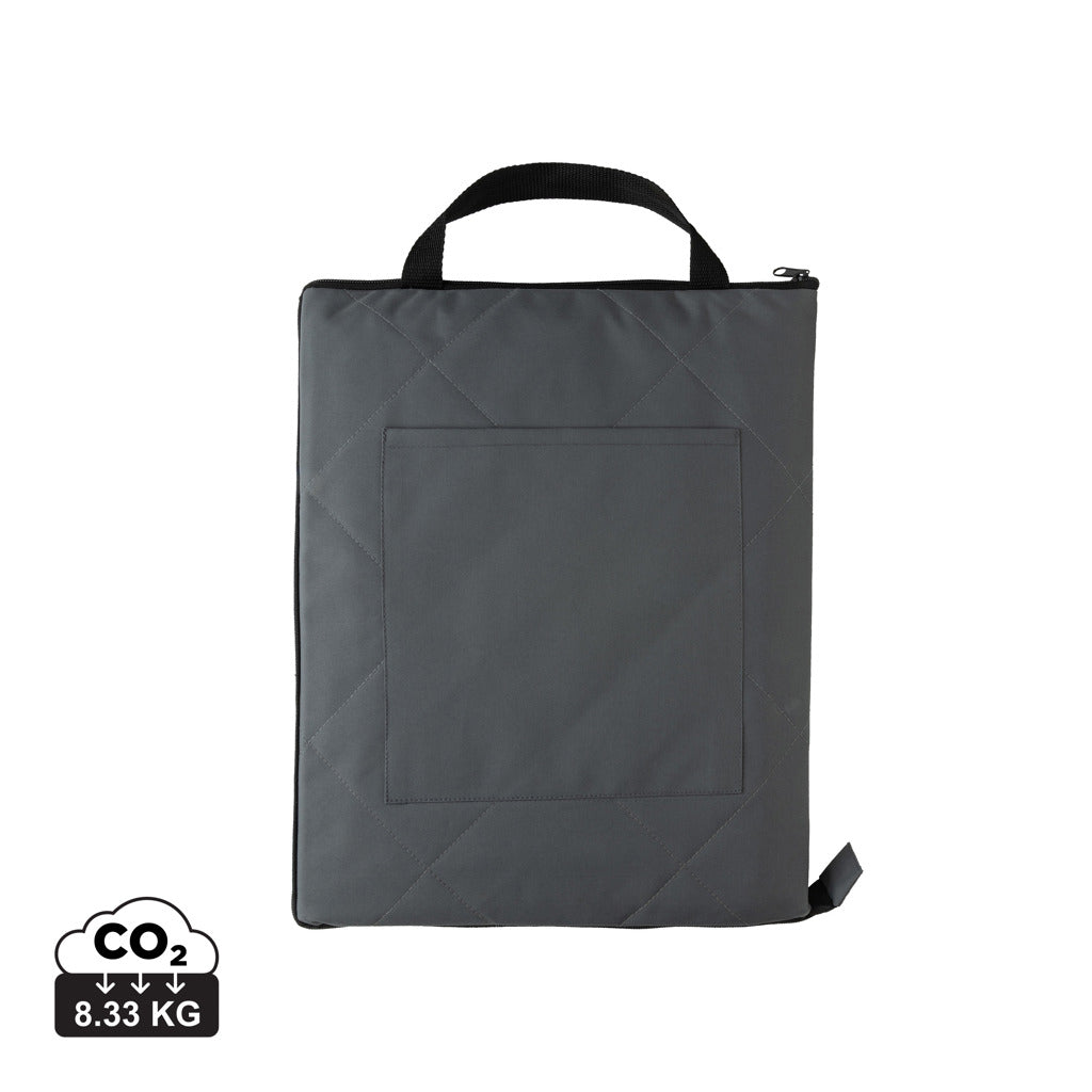 Impact Aware™ RPET foldable quilted picnic blanket - Anthracite