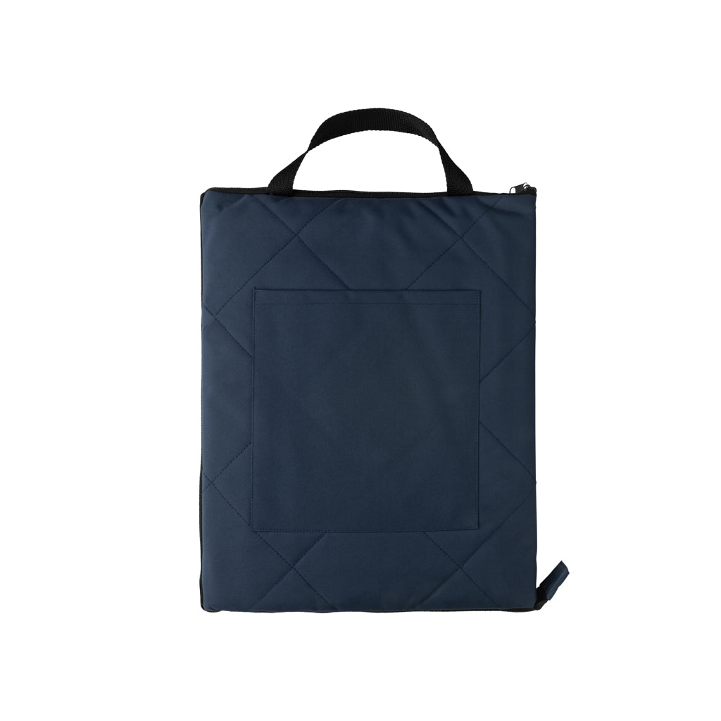Impact Aware™ RPET foldable quilted picnic blanket - Navy
