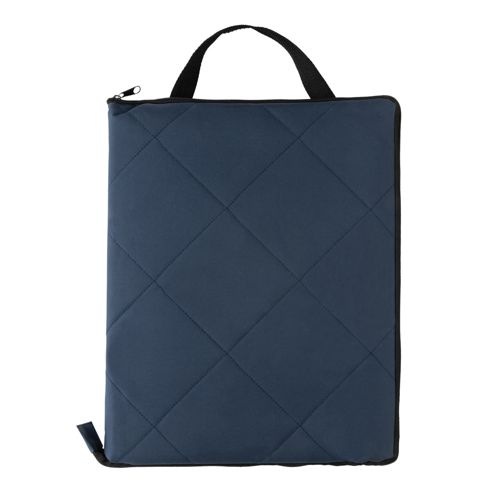 Impact Aware™ RPET foldable quilted picnic blanket - Navy