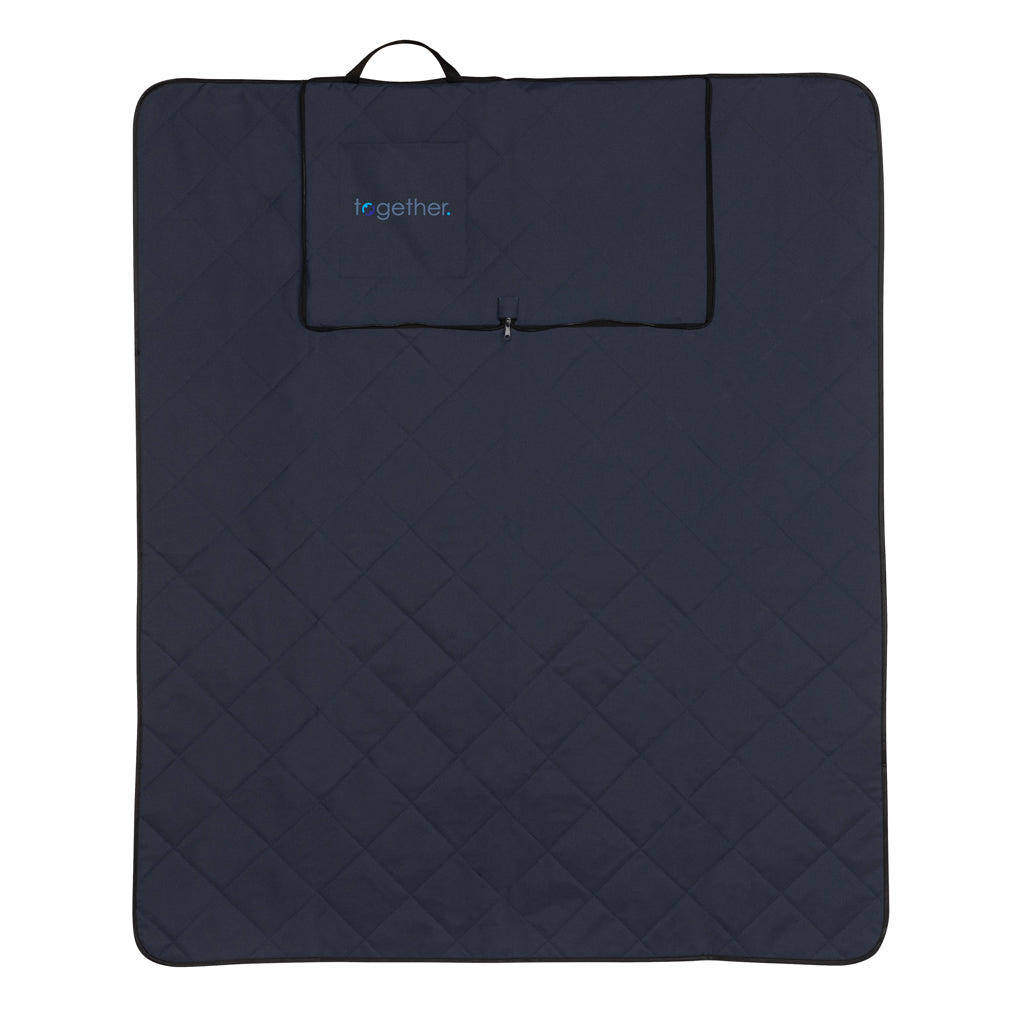 Impact Aware™ RPET foldable quilted picnic blanket - Navy
