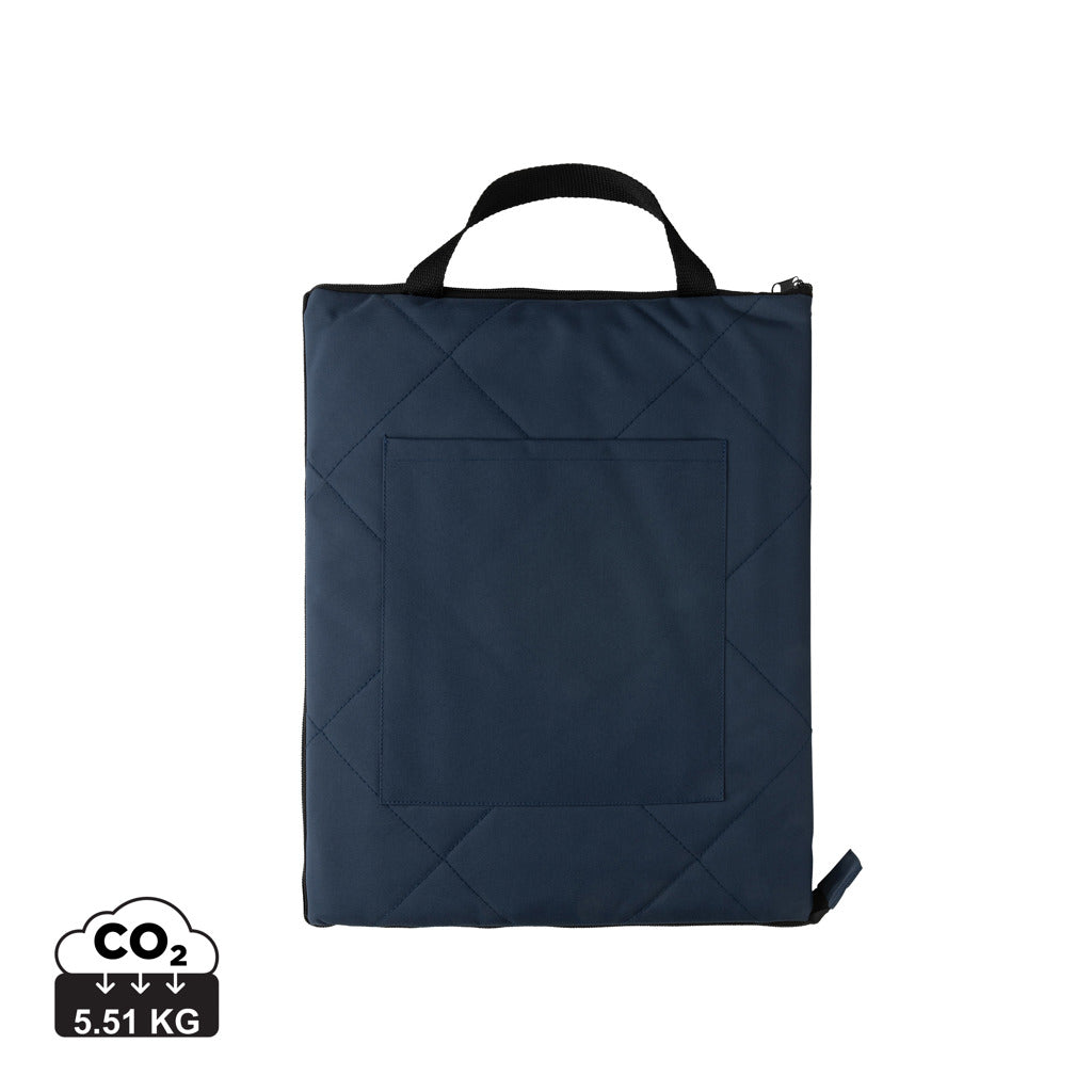 Impact Aware™ RPET foldable quilted picnic blanket - Navy
