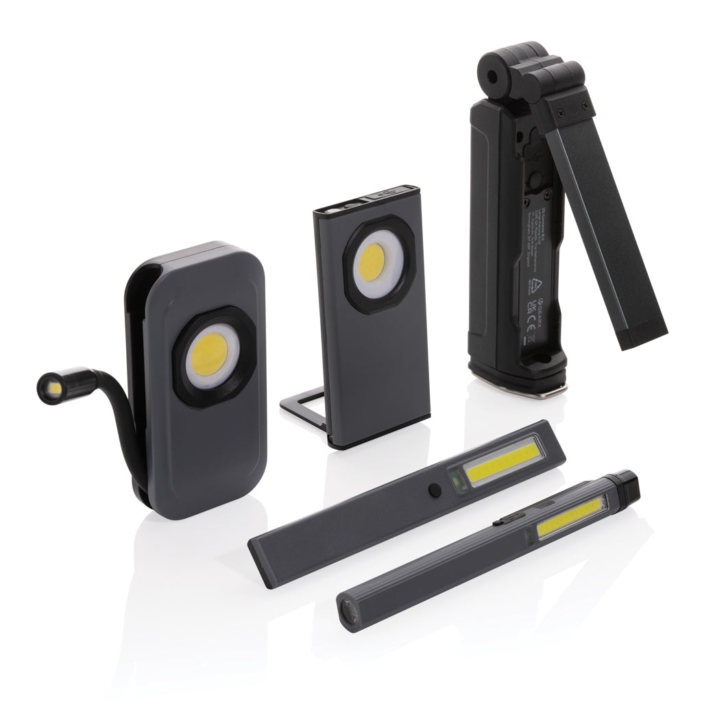 Gear X RCS recycled plastic USB pocket work light 260 lumen - Grey