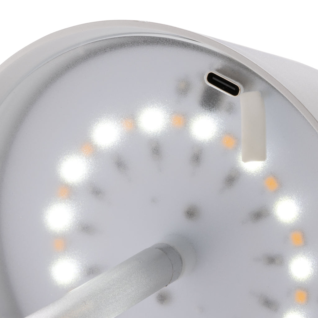 Pure Glow RCS usb-rechargeable recycled plastic table lamp - White