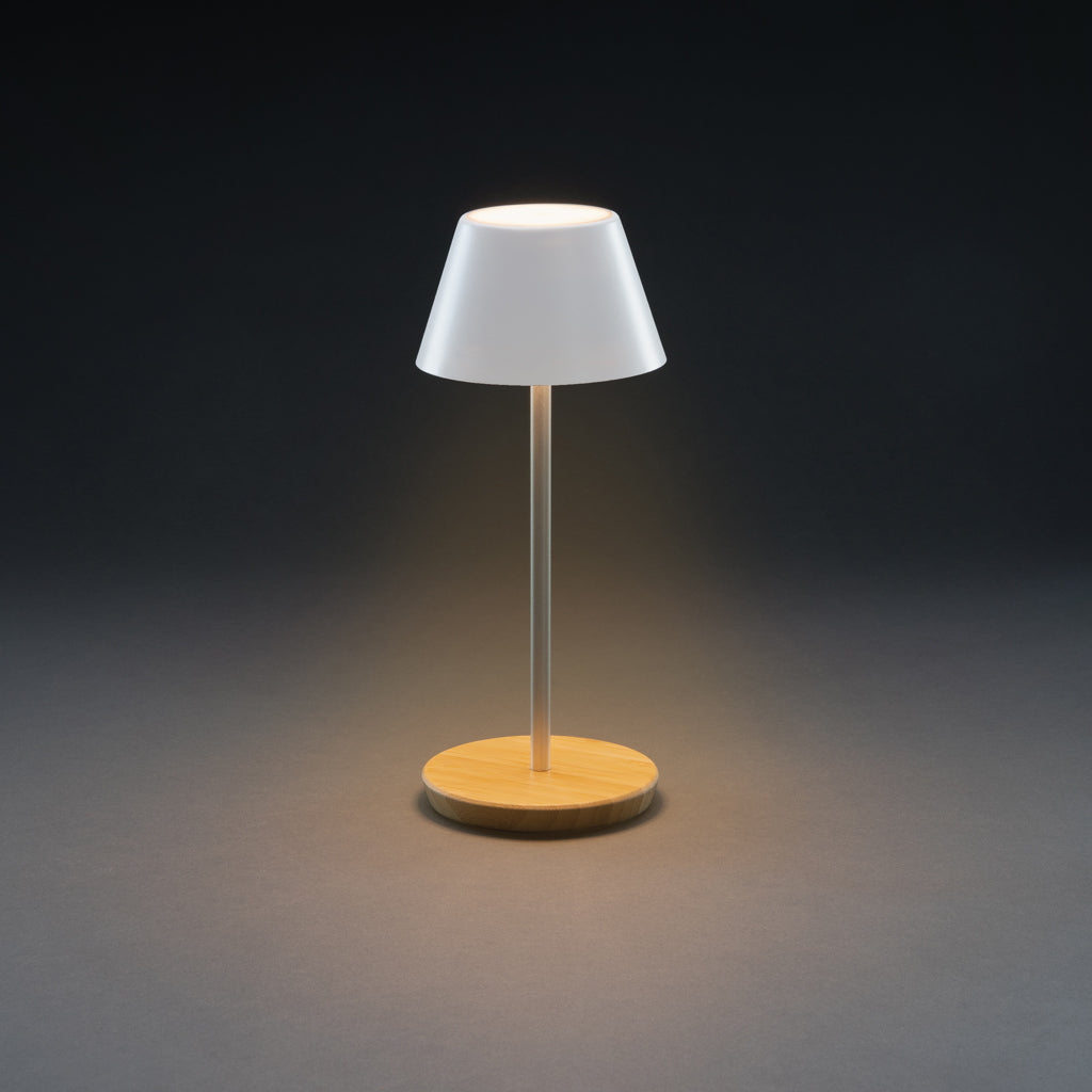 Pure Glow RCS usb-rechargeable recycled plastic table lamp - White