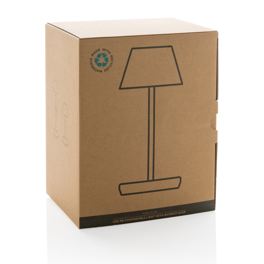Pure Glow RCS usb-rechargeable recycled plastic table lamp - White