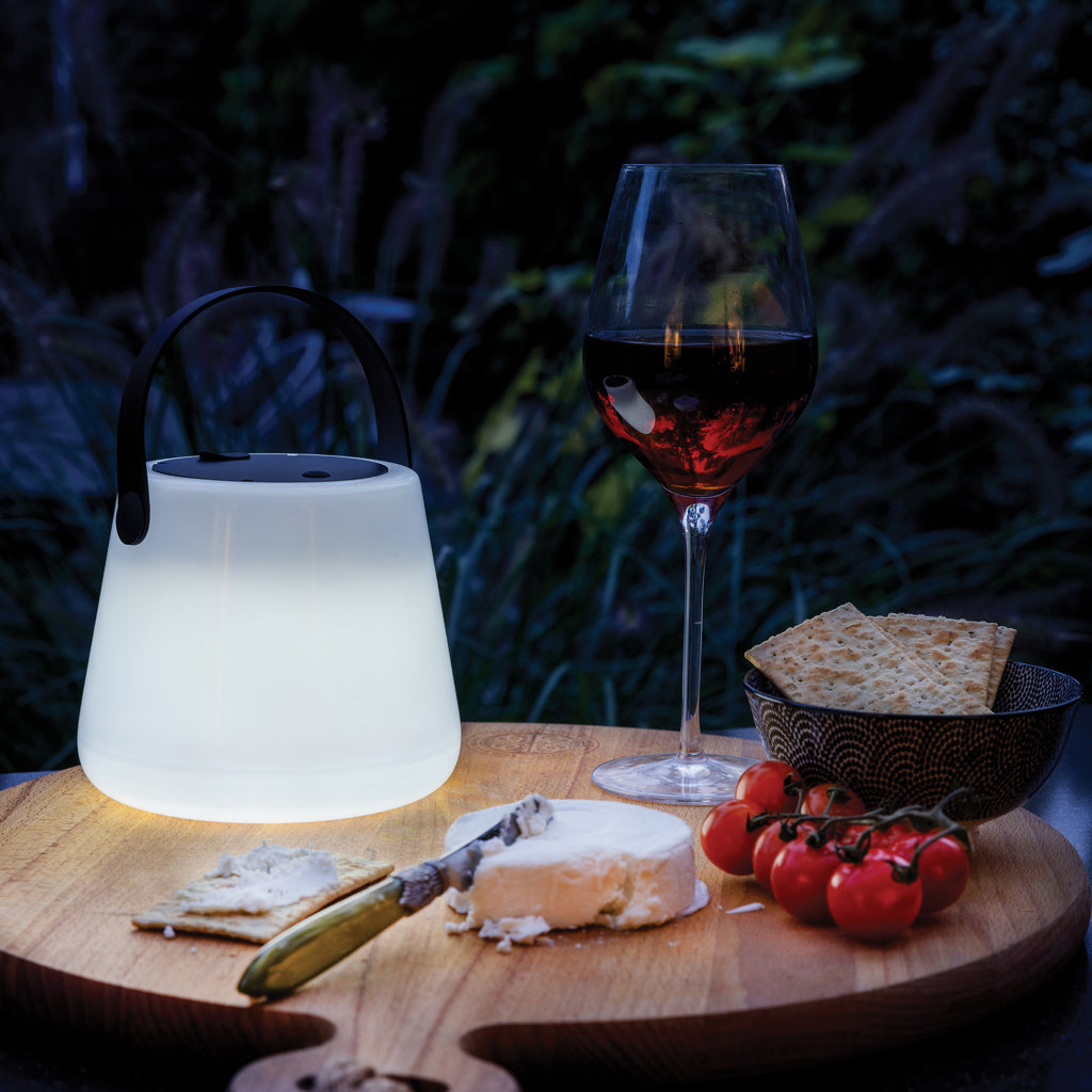 SolarGlow RCS recycled ABS USB-rechargeable outdoor light - White