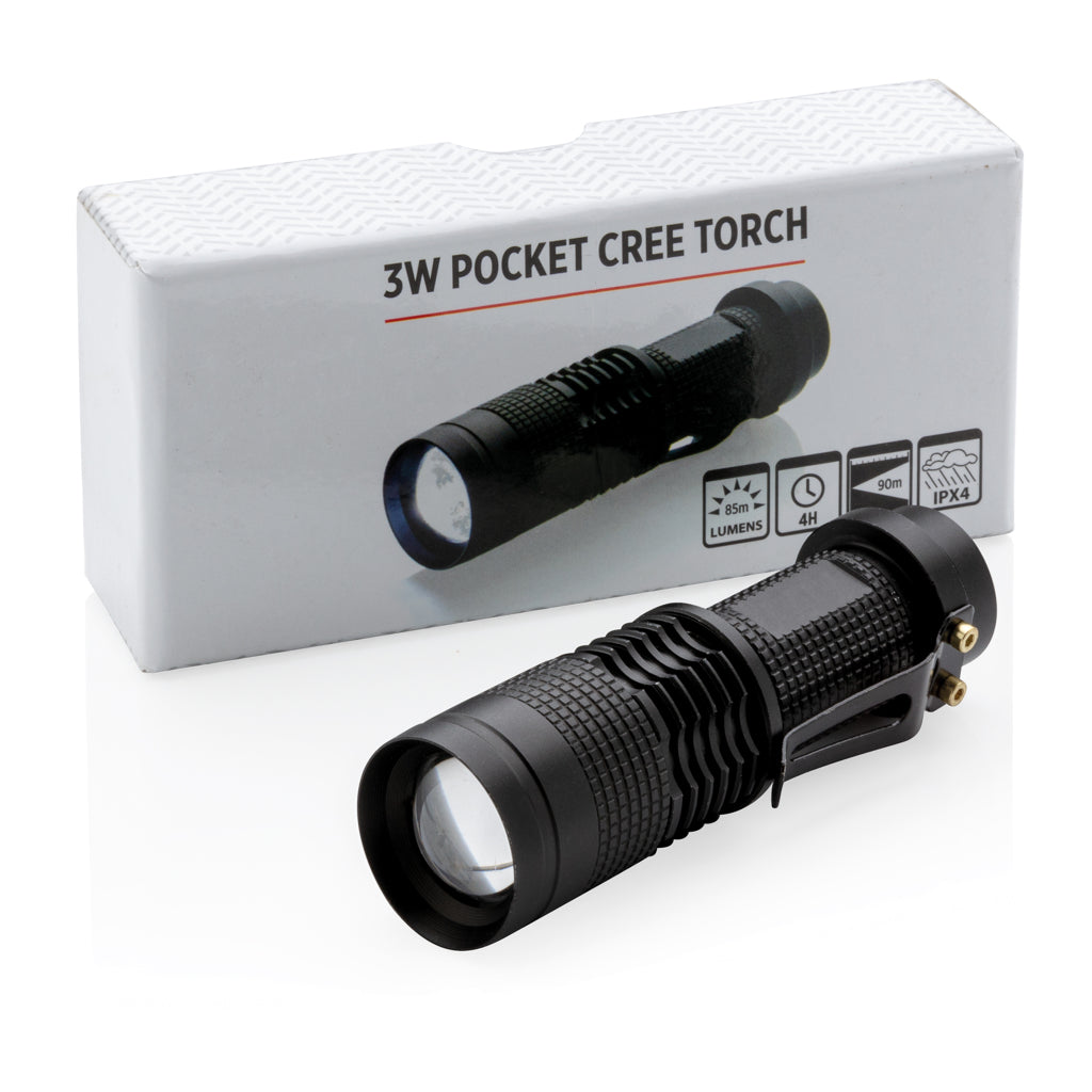 3W pocket CREE torch - Black
