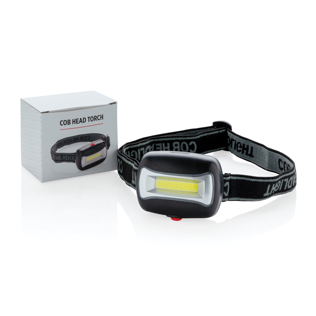 COB head torch - Black