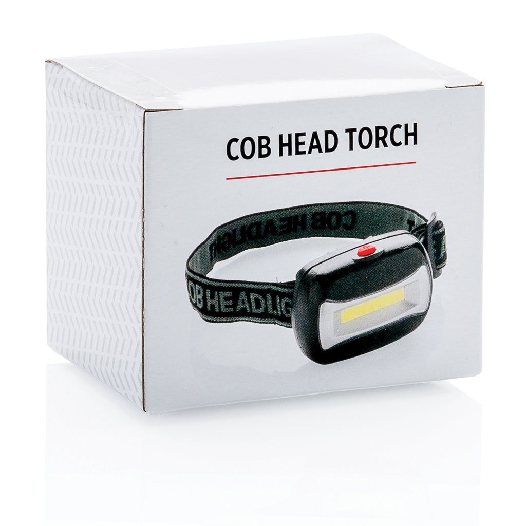 COB head torch - Black