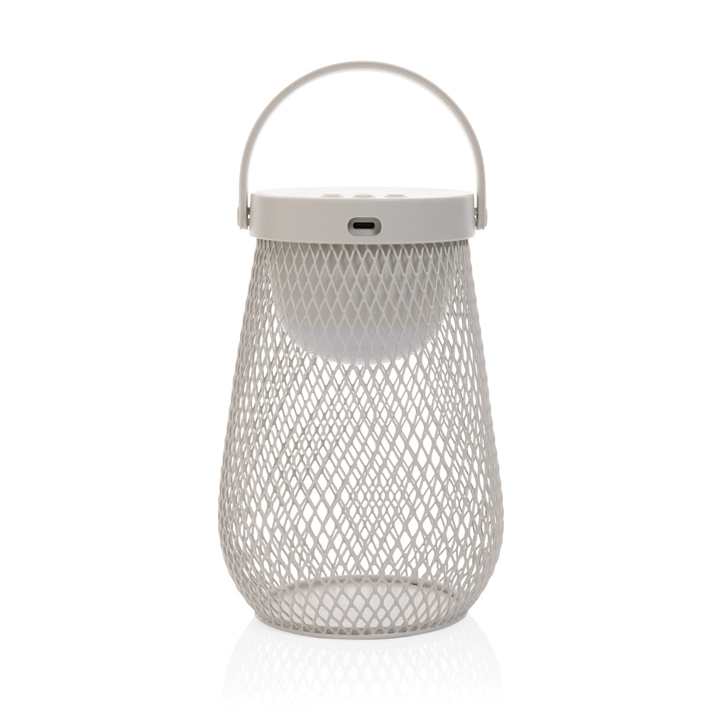 Aurora RCS recycled plastic USB re-chargeable table lamp - Grey