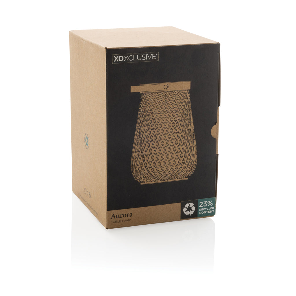 Aurora RCS recycled plastic USB re-chargeable table lamp - Grey