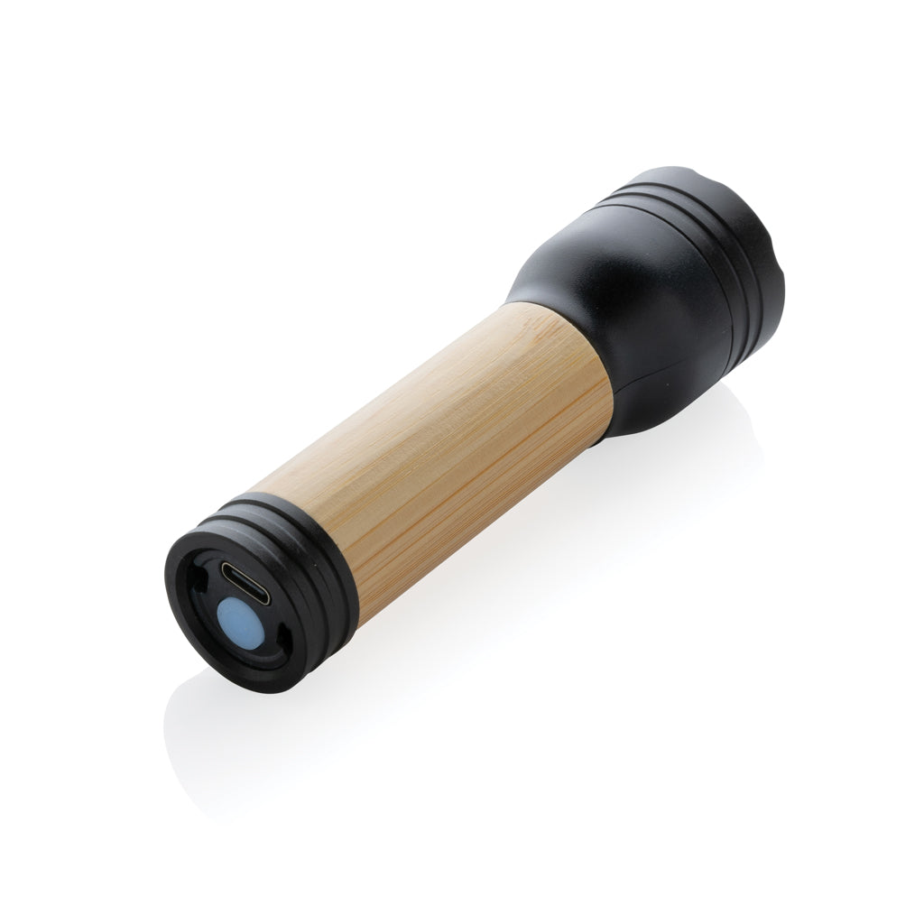 Lucid 1W RCS certified recycled plastic & bamboo torch - Black