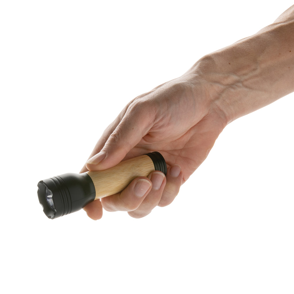 Lucid 1W RCS certified recycled plastic & bamboo torch - Black