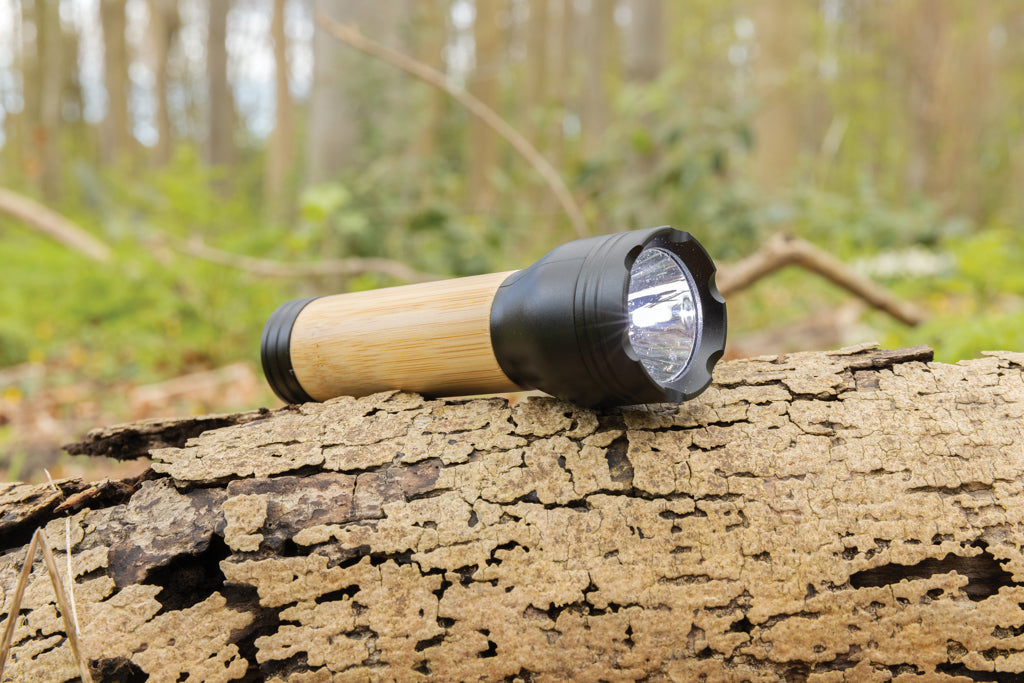 Lucid 1W RCS certified recycled plastic & bamboo torch - Black