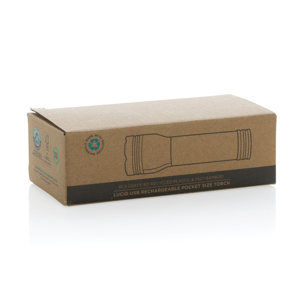 Lucid 1W RCS certified recycled plastic & bamboo torch - Black