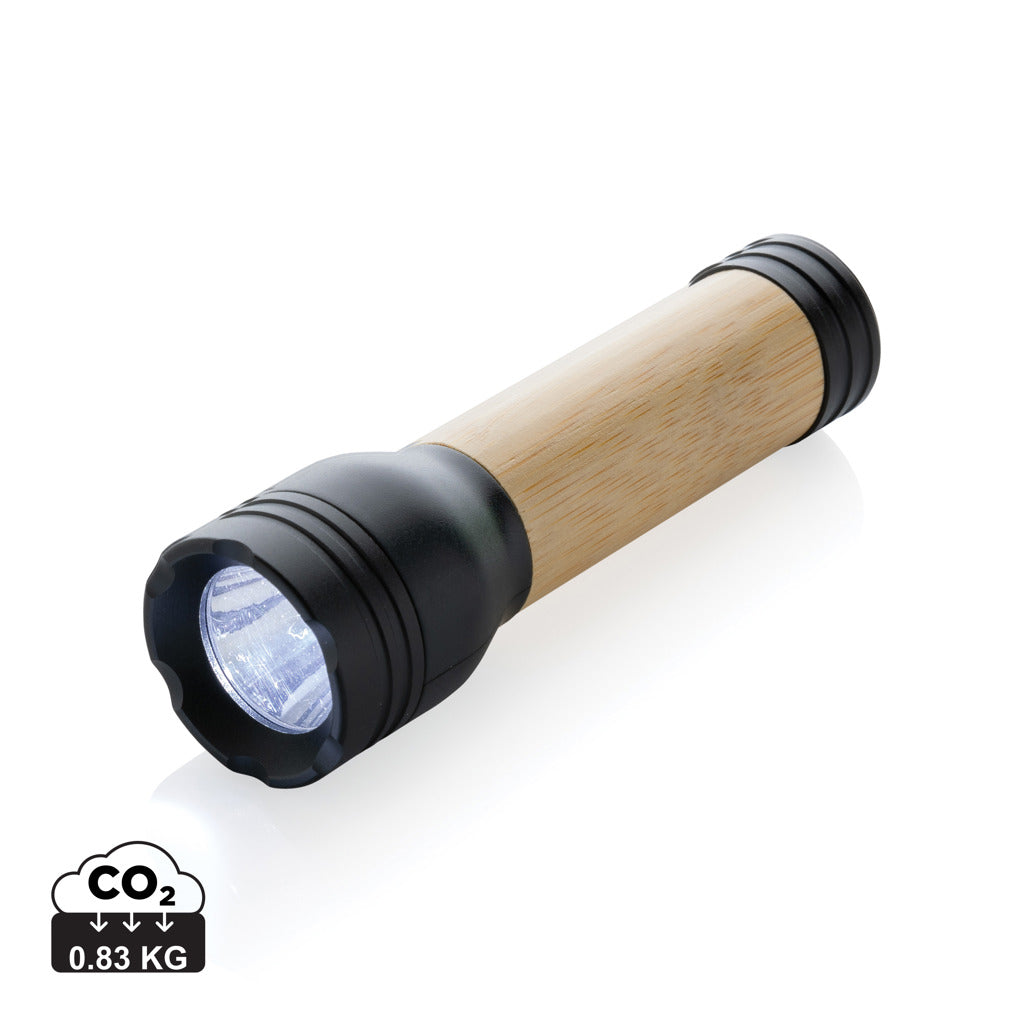 Lucid 1W RCS certified recycled plastic & bamboo torch - Black