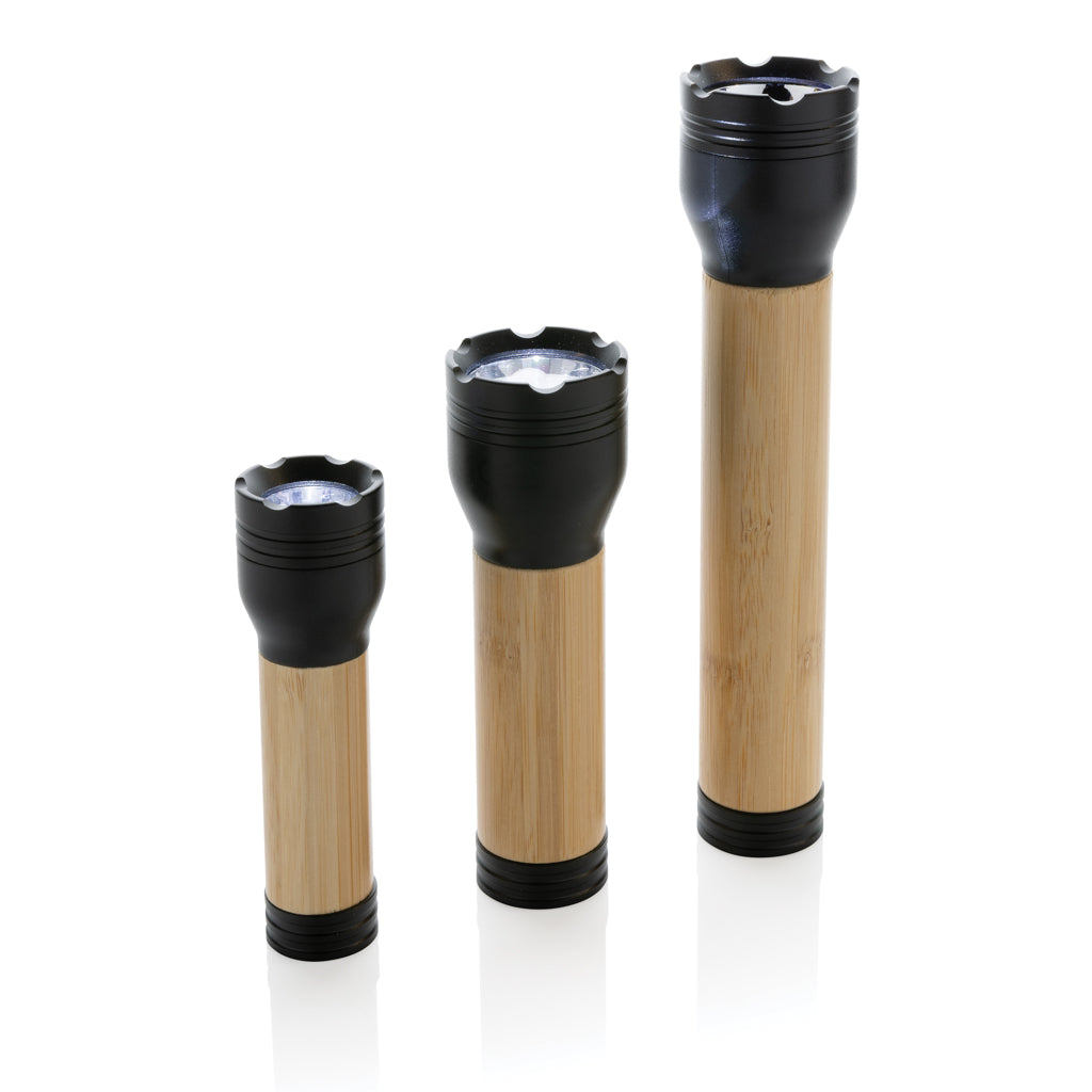 Lucid 3W RCS certified recycled plastic & bamboo torch - Black
