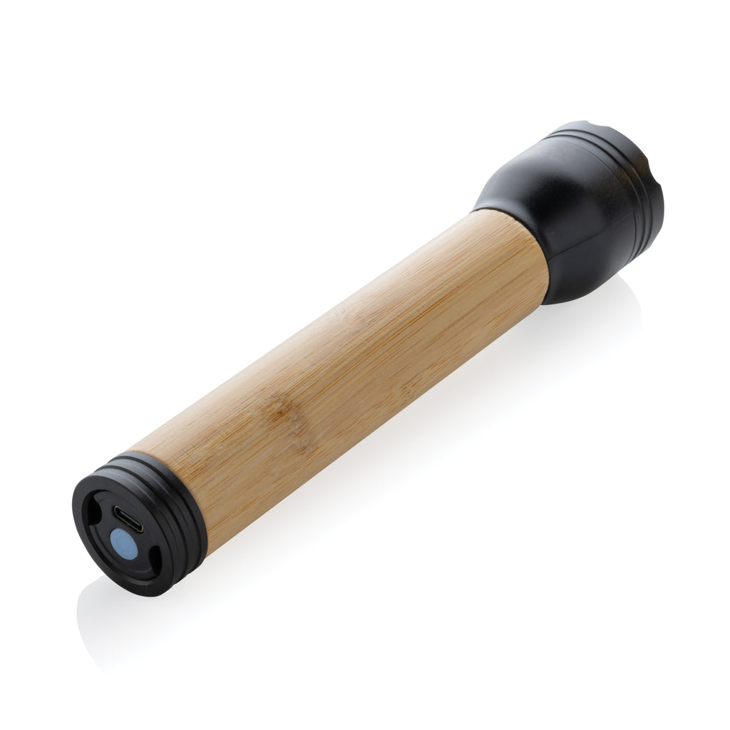 Lucid 5W RCS certified recycled plastic & bamboo torch - Black
