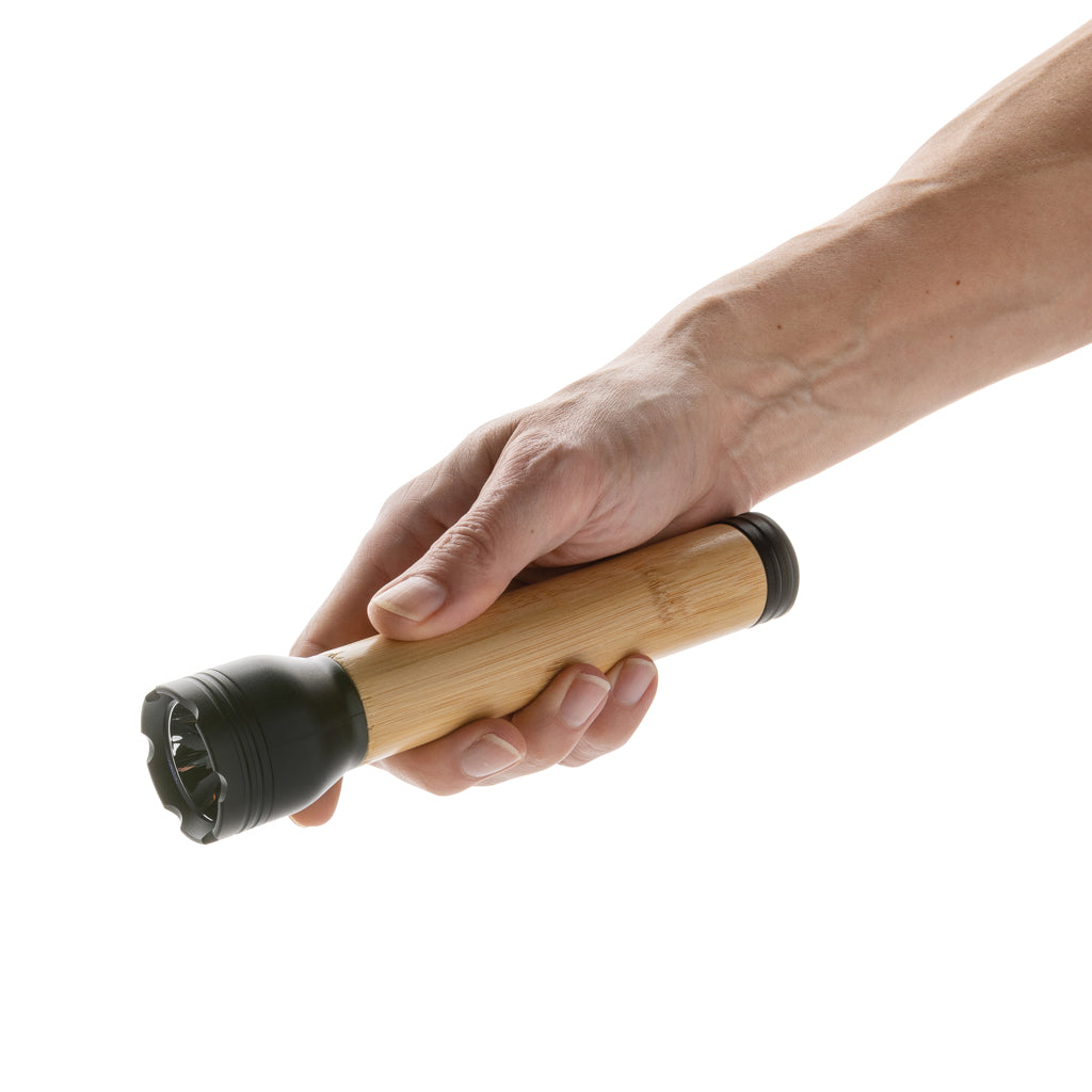 Lucid 5W RCS certified recycled plastic & bamboo torch - Black