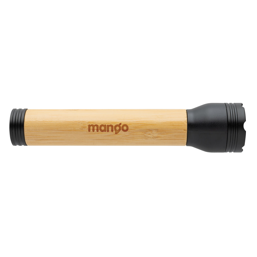 Lucid 5W RCS certified recycled plastic & bamboo torch - Black