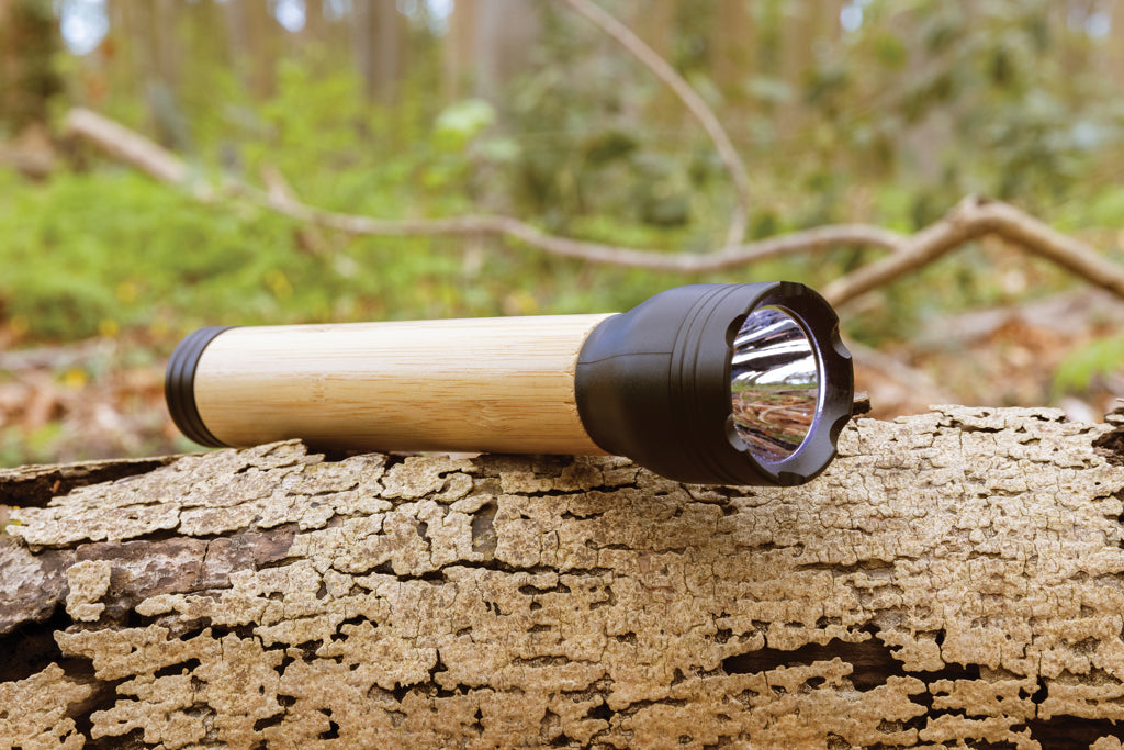 Lucid 5W RCS certified recycled plastic & bamboo torch - Black