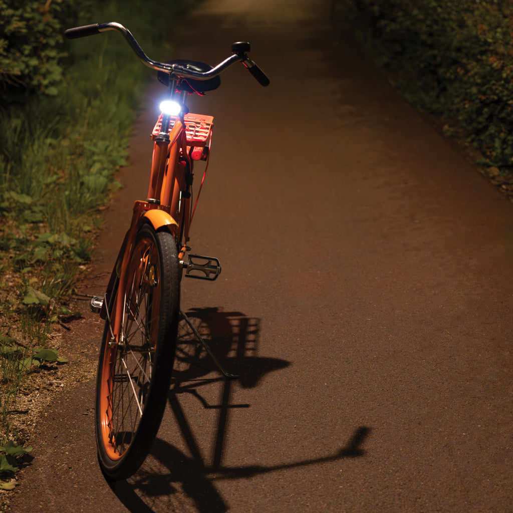 Lumino RCS recycled plastic USB re-chargeable bike light set - Black