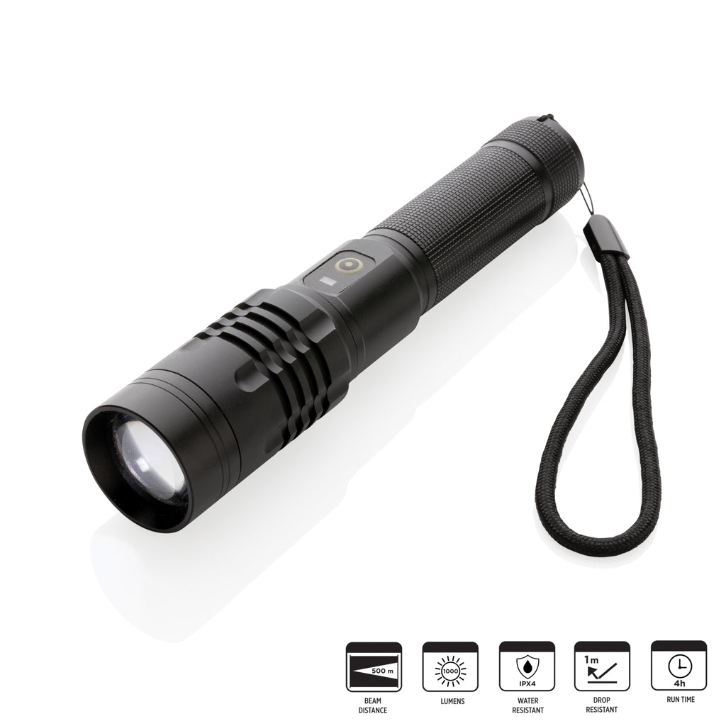 Gear X USB re-chargeable torch - Black
