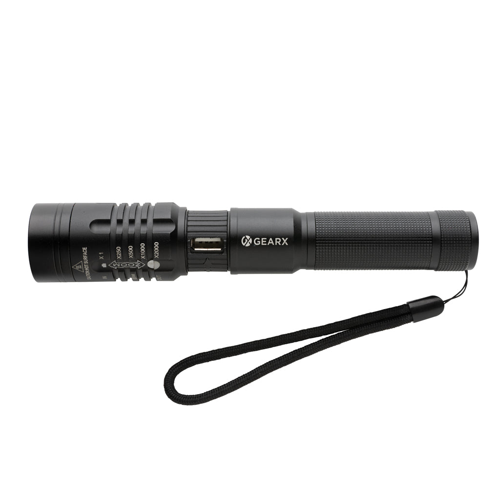 Gear X USB re-chargeable torch - Black