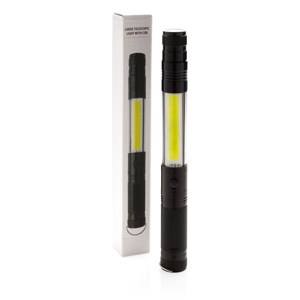 Large telescopic light with COB - Black