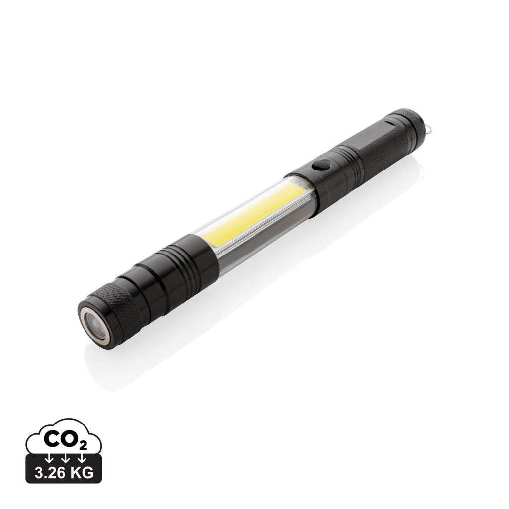Large telescopic light with COB - Black