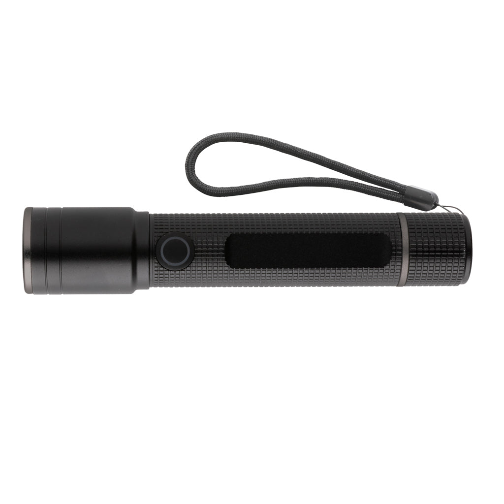 Gear X RCS recycled aluminium USB-rechargeable torch - Black