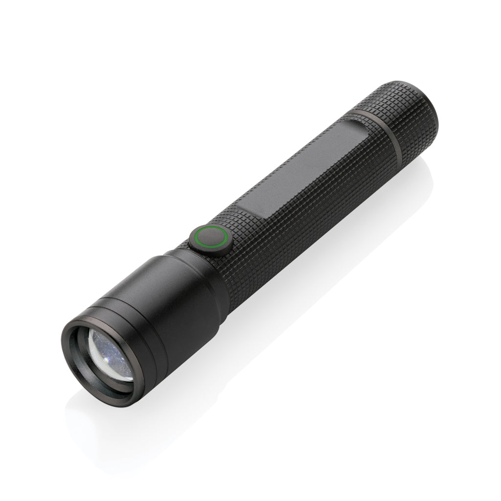 Gear X RCS recycled aluminium USB-rechargeable torch - Black
