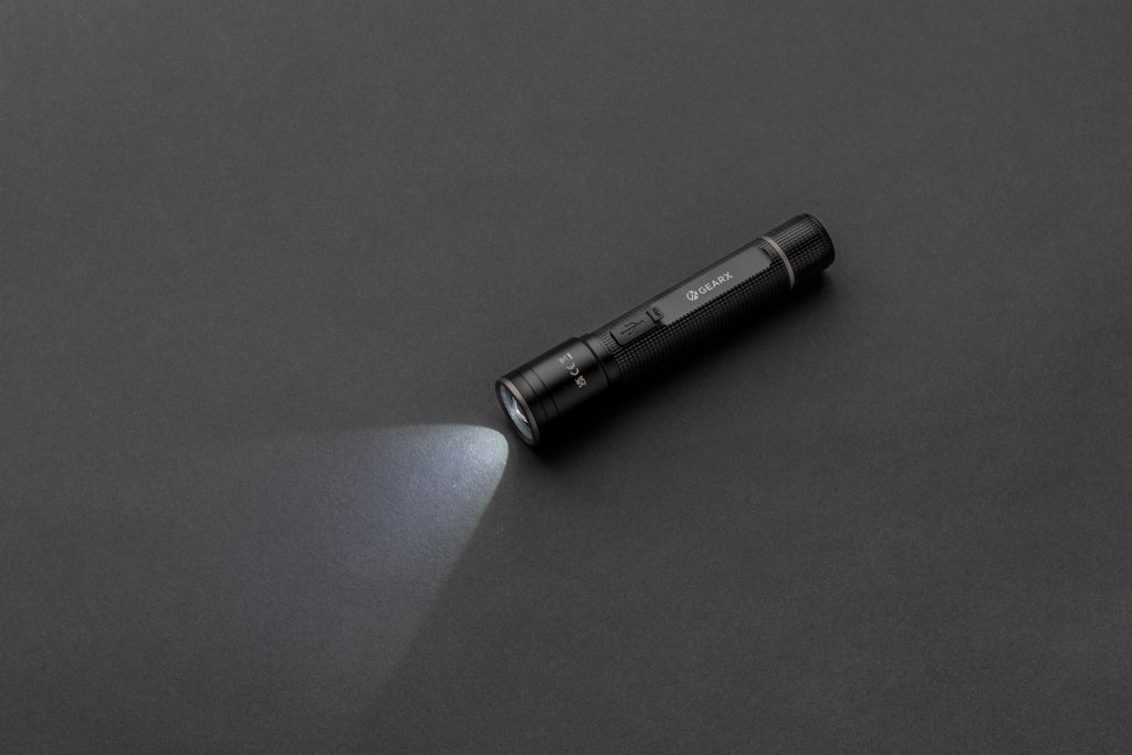 Gear X RCS recycled aluminium USB-rechargeable torch - Black