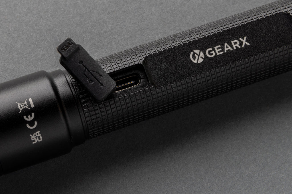 Gear X RCS recycled aluminium USB-rechargeable torch - Black