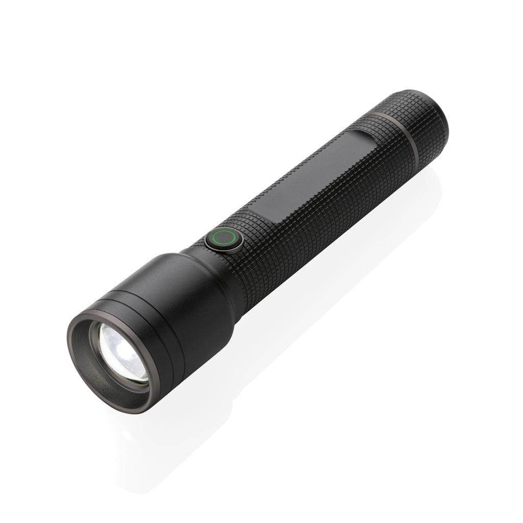 Gear X RCS recycled aluminium USB-rechargeable torch large - Black
