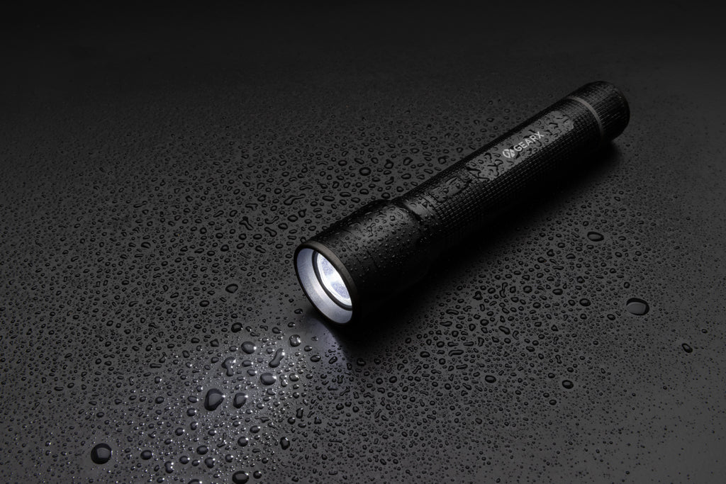 Gear X RCS recycled aluminium USB-rechargeable torch large - Black