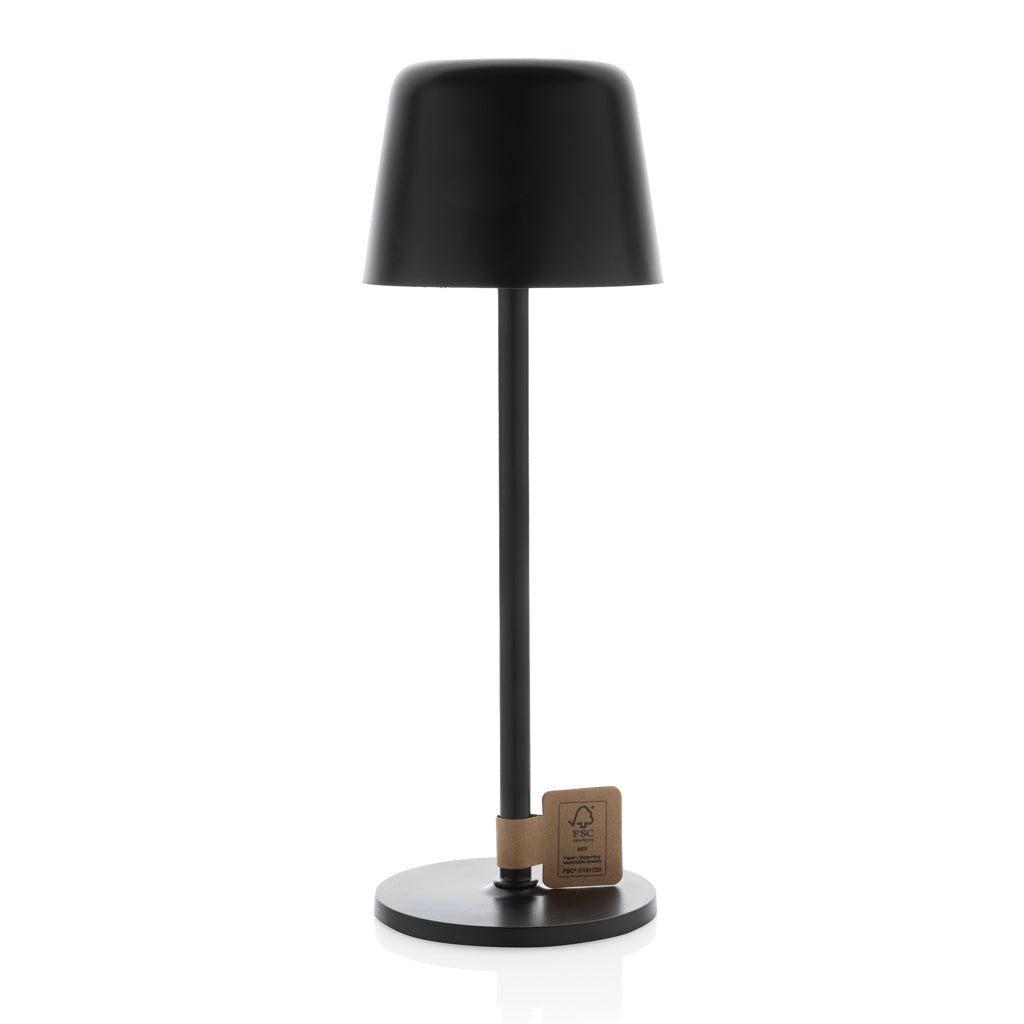 Zenic RCS recycled plastic USB re-chargable table lamp - Black