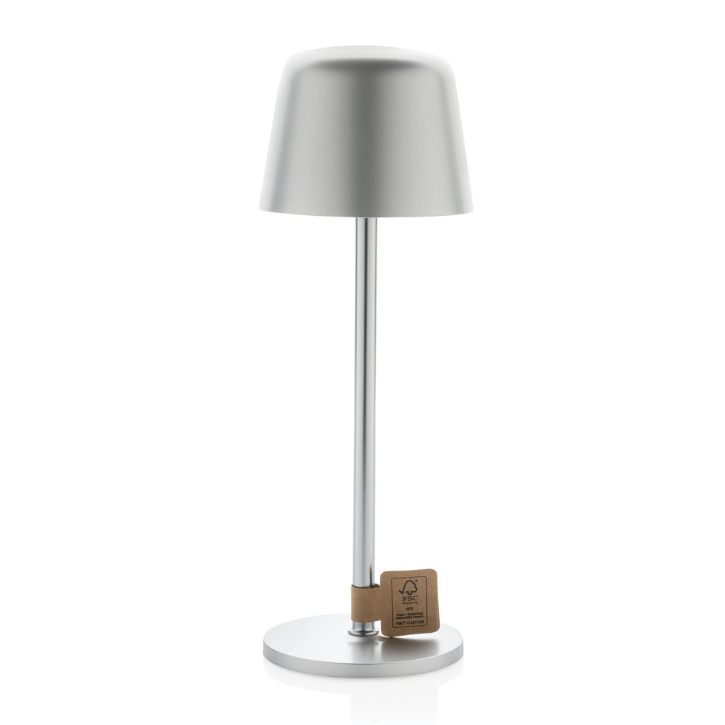 Zenic RCS recycled plastic USB re-chargable table lamp - Silver